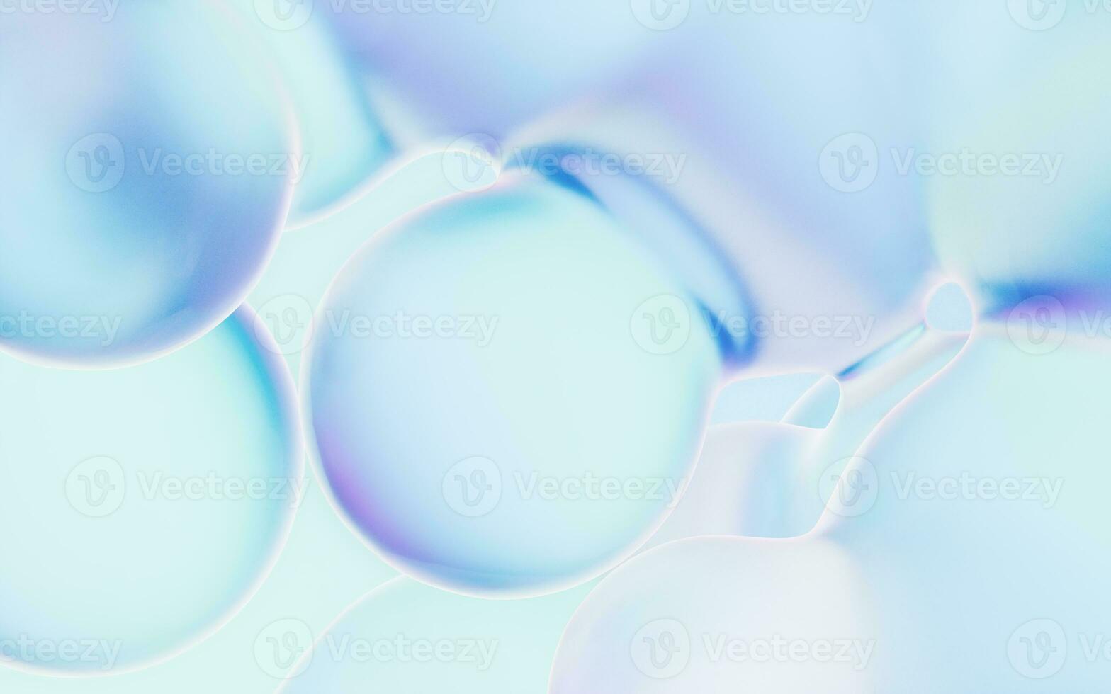 Transparent gradient bubbles, 3d rendering. photo