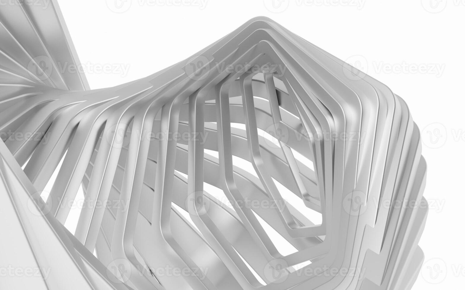 Metal frame with hexagonal shape, 3d rendering. photo