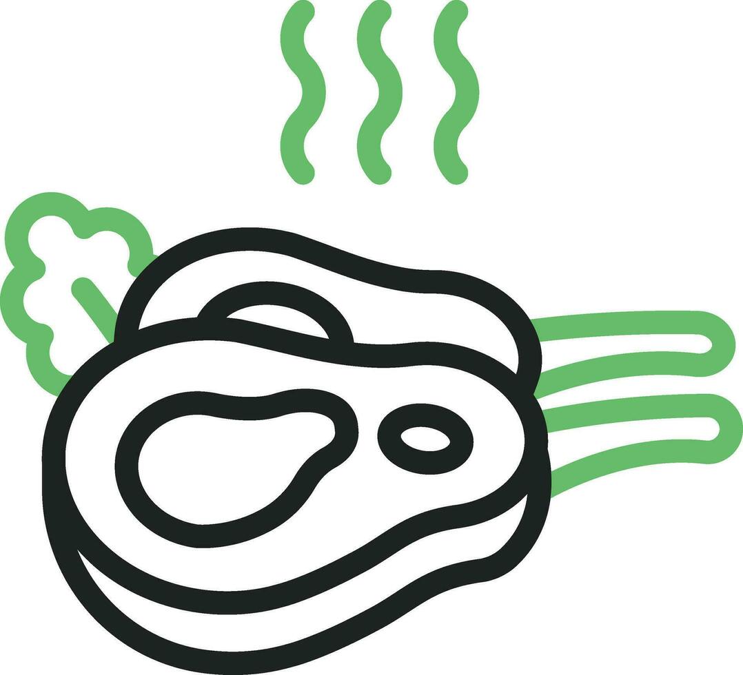 Lamb Piece Icon Image. vector