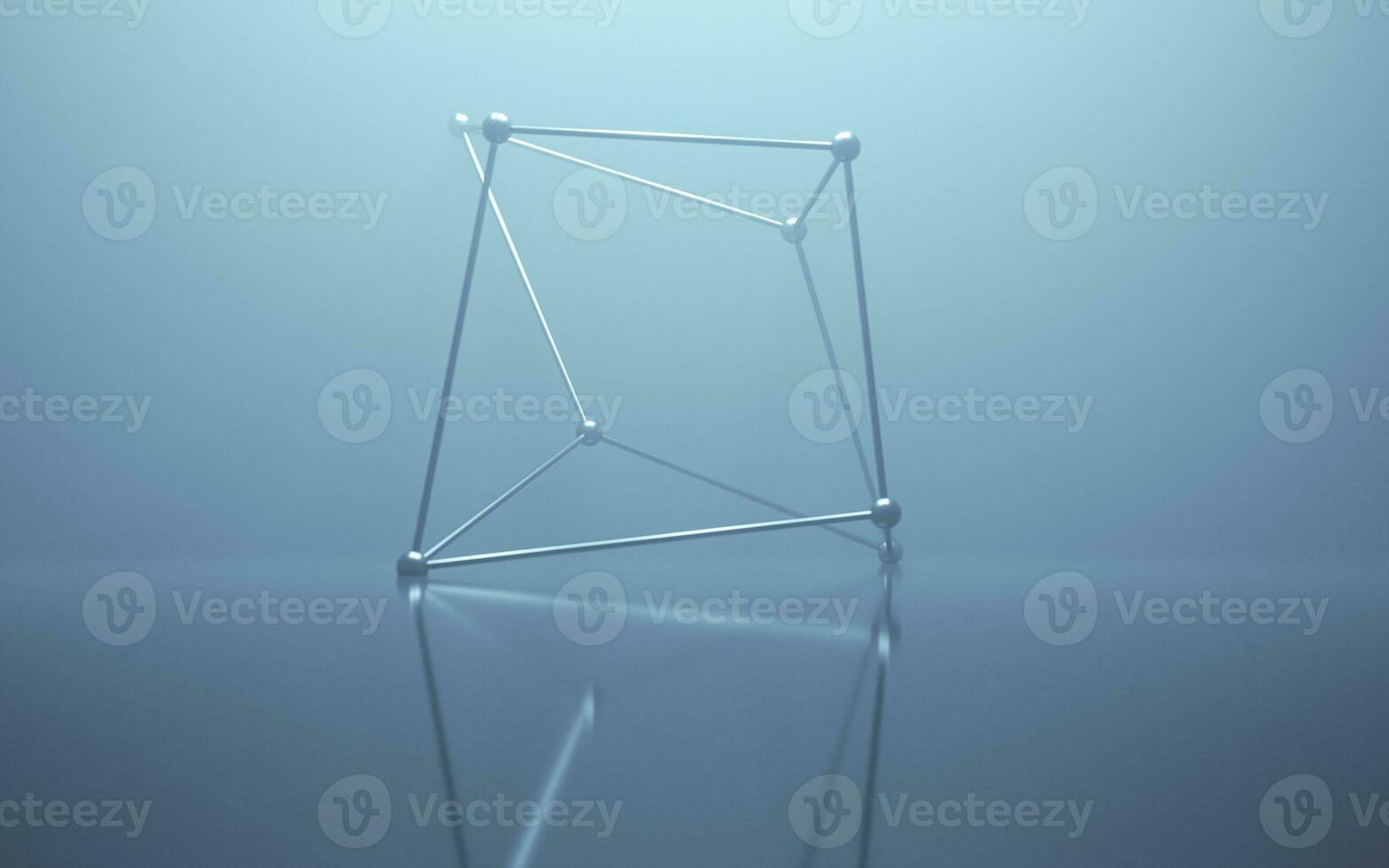 Geometry structure with fog scene, 3d rendering. photo
