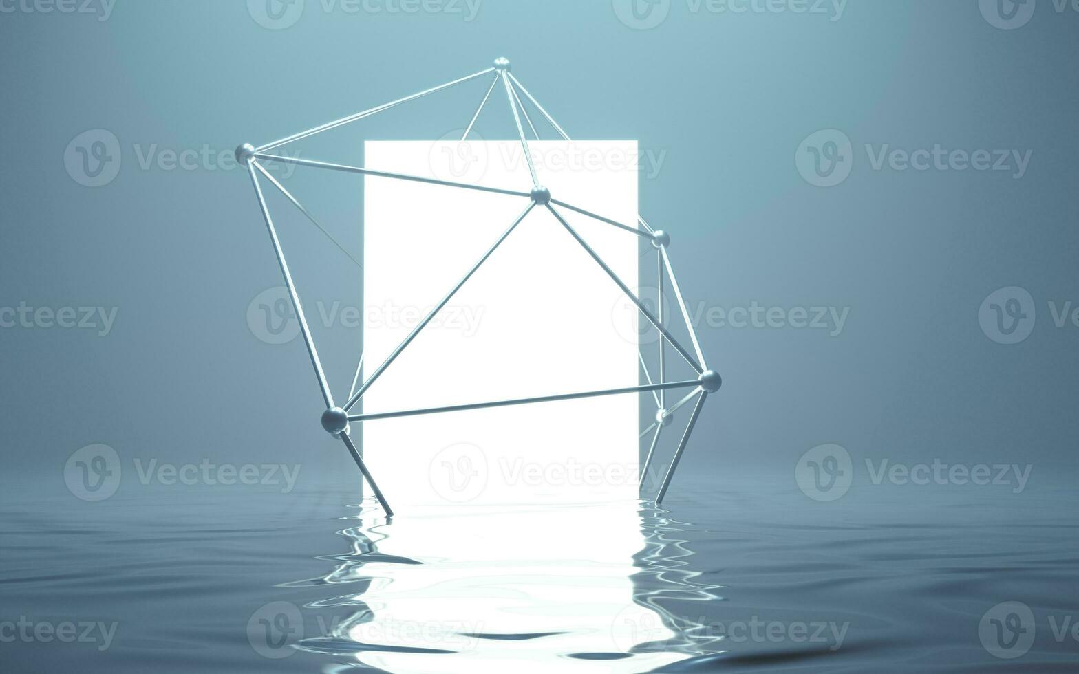 Structure lines with water surface, 3d rendering. photo