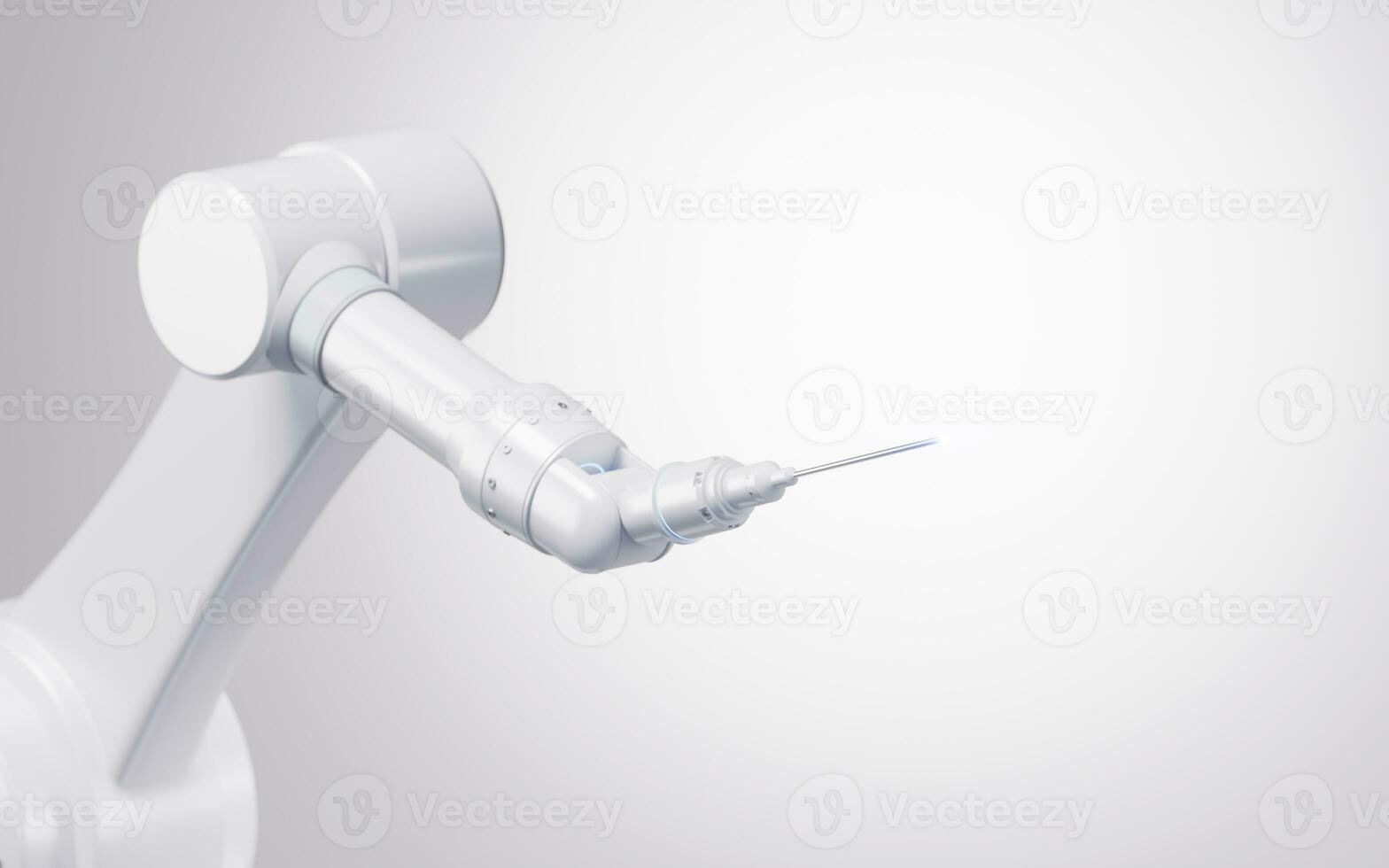 Mechanical arm with white background, 3d rendering. photo