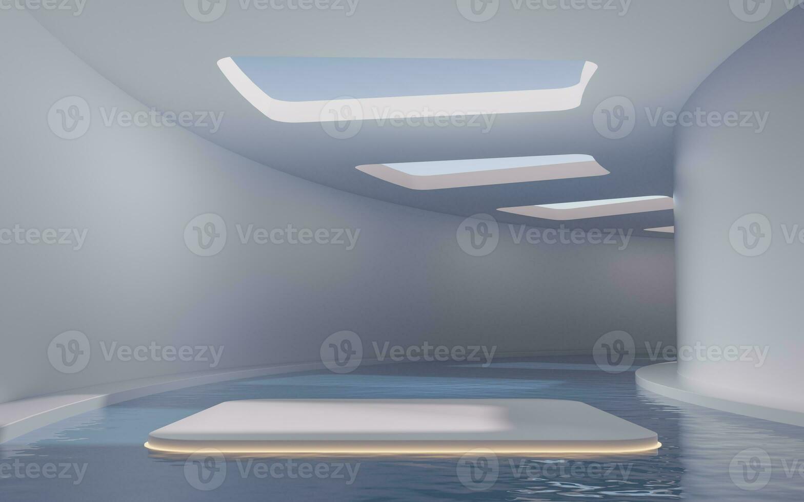 The room with empty stage inside, 3d rendering. photo
