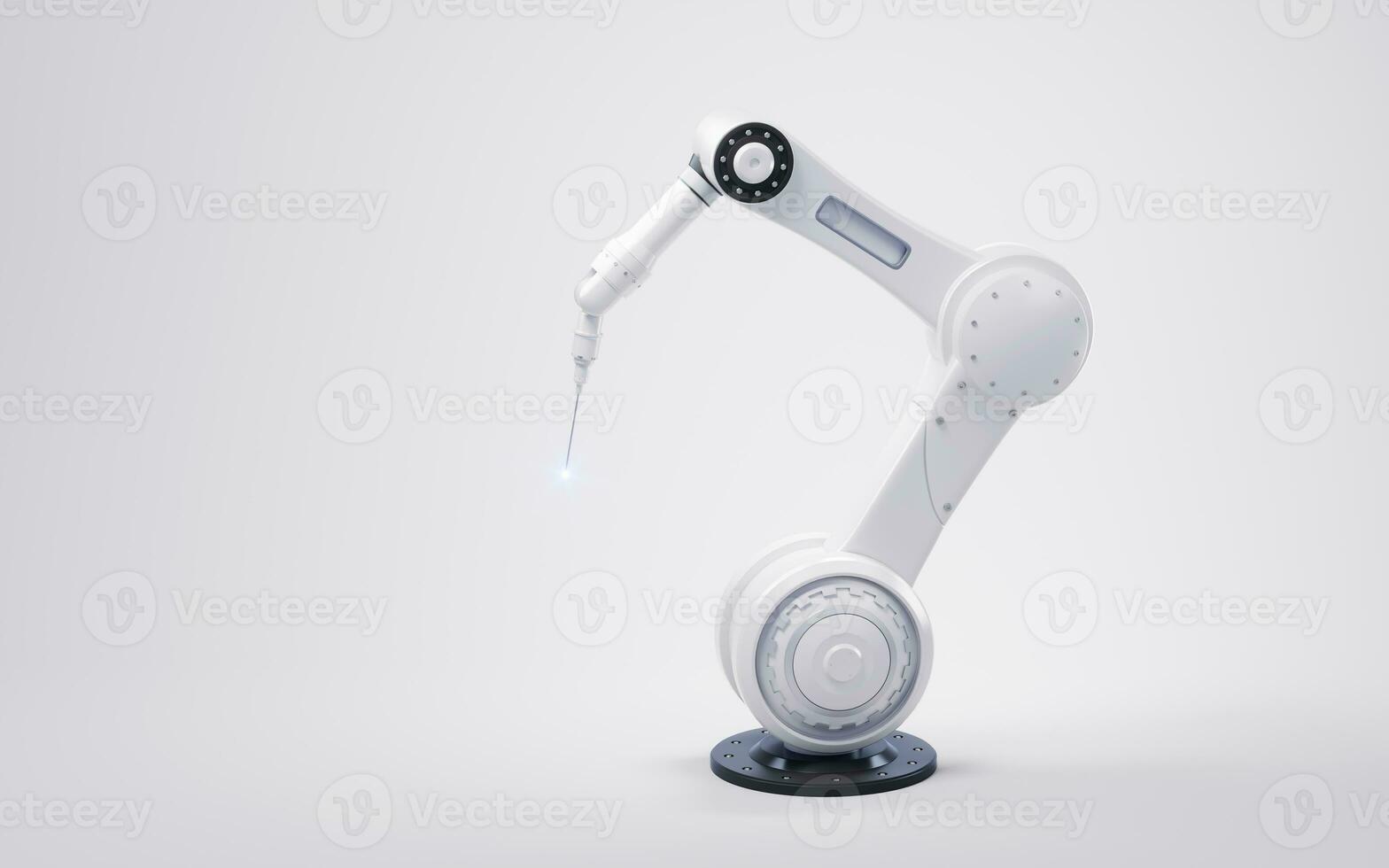 Mechanical arm with white background, 3d rendering. photo