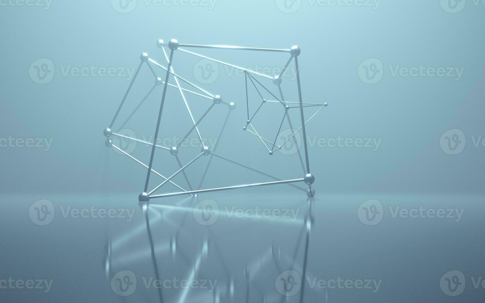 geometría estructura con niebla escena, 3d representación. foto