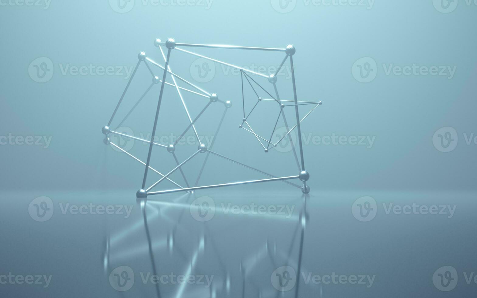 Geometry structure with fog scene, 3d rendering. photo