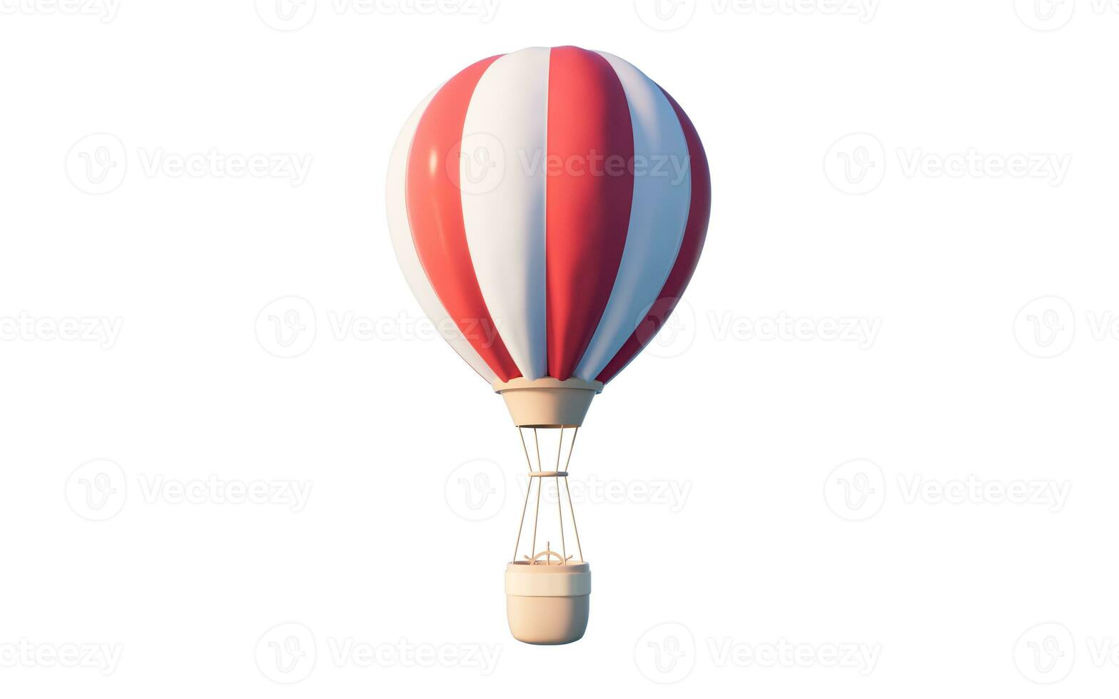 Hot air balloon with cartoon style, 3d rendering. photo