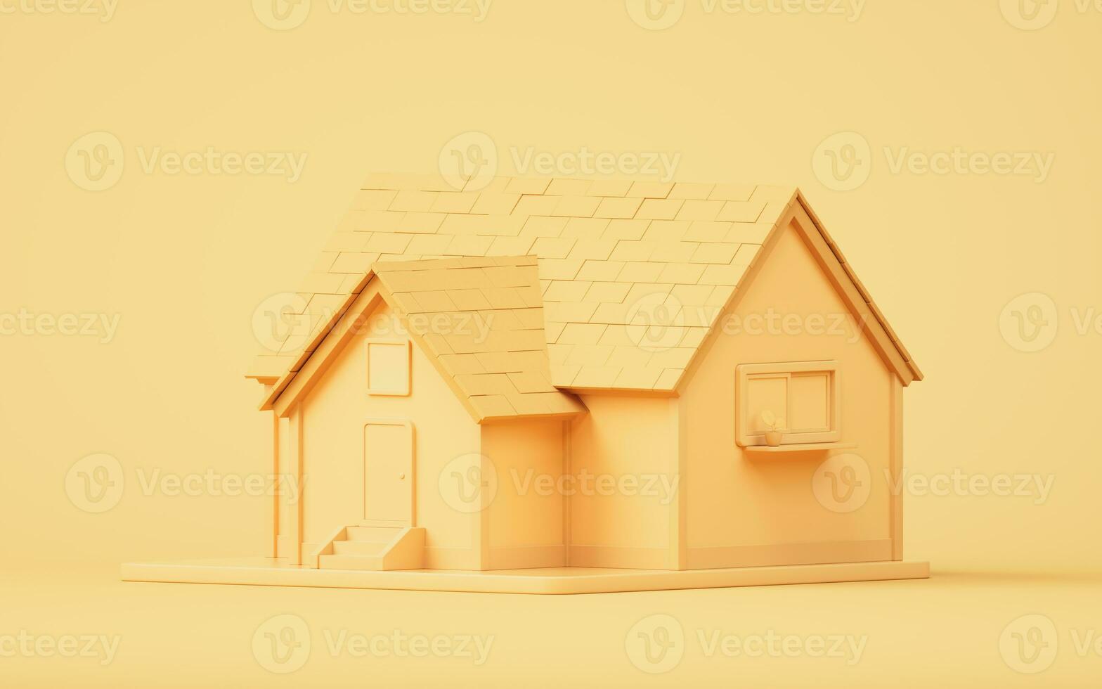 3D cartoon house, residence house, 3d rendering. photo