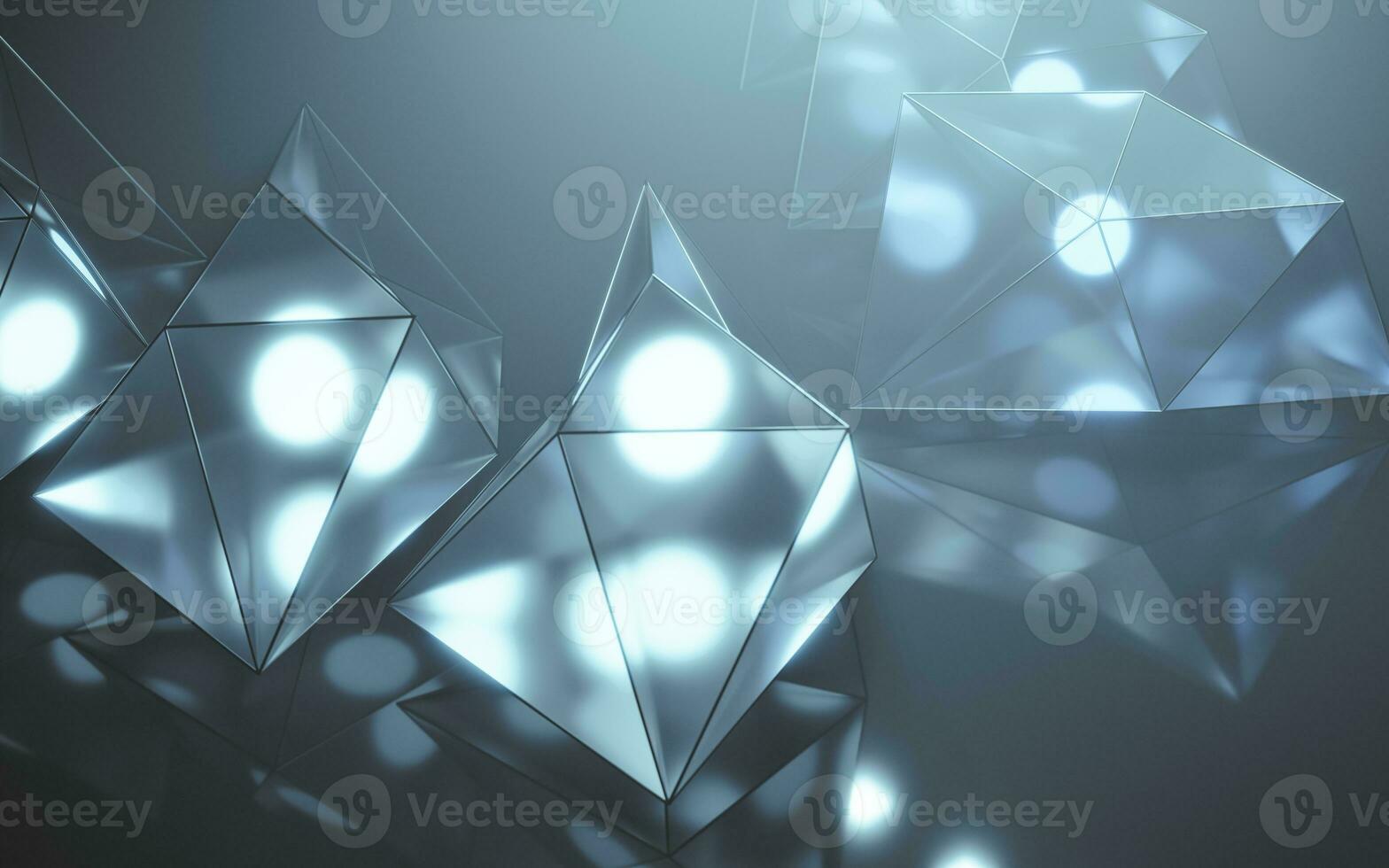 Fog scene with abstract geometry, 3d rendering. photo