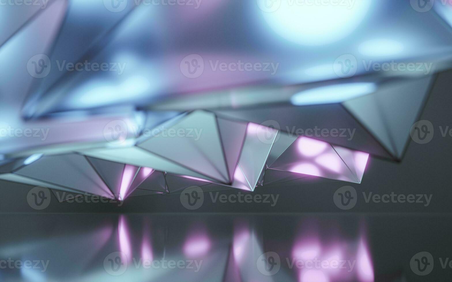 Fog scene with abstract geometry, 3d rendering. photo