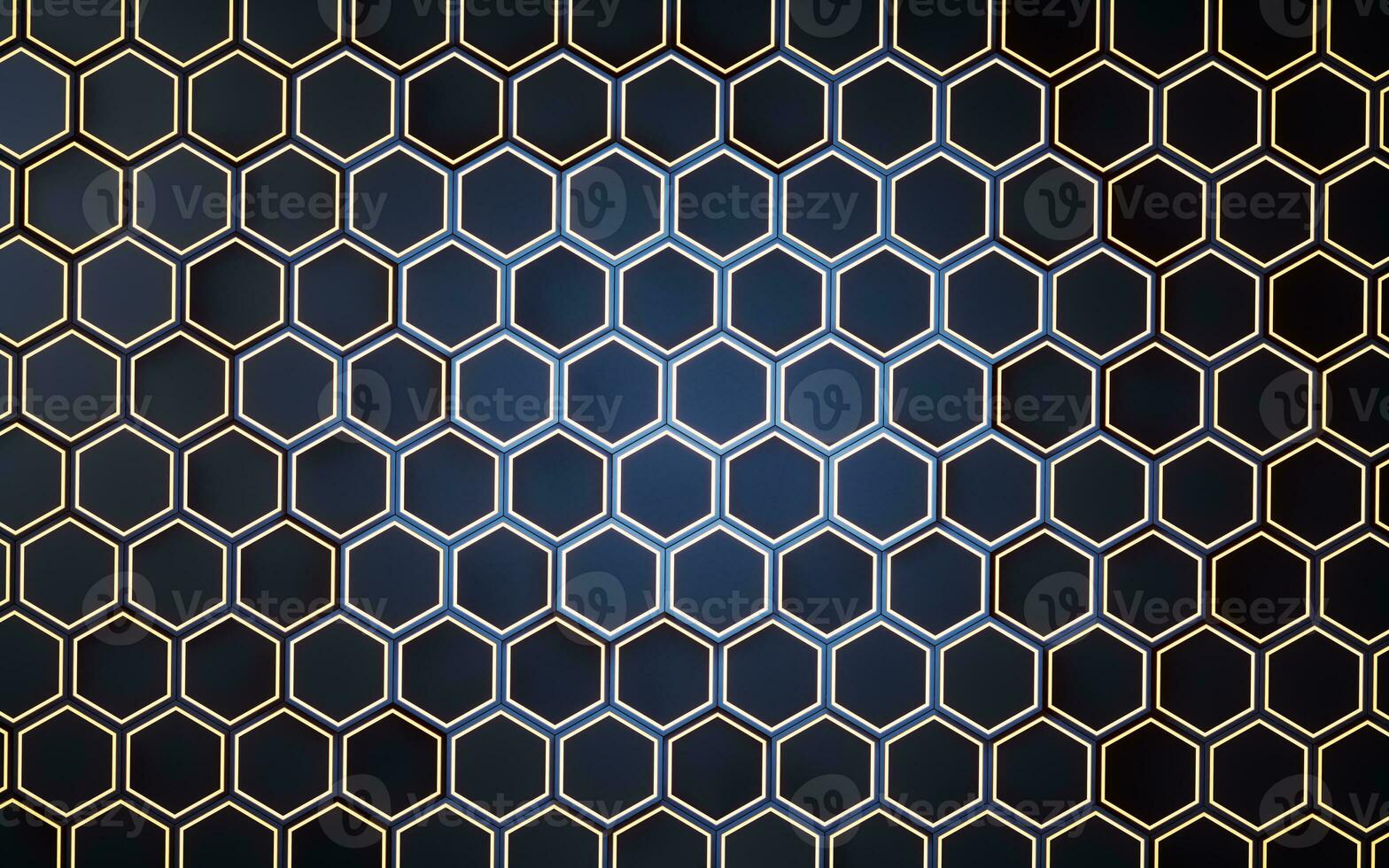 Metallic hexagon material background, 3d rendering. photo