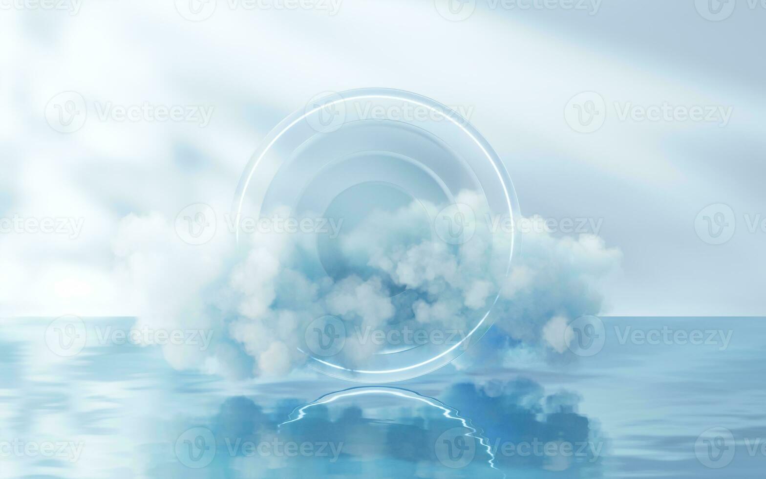 Cloud and water surface, 3d rendering. photo