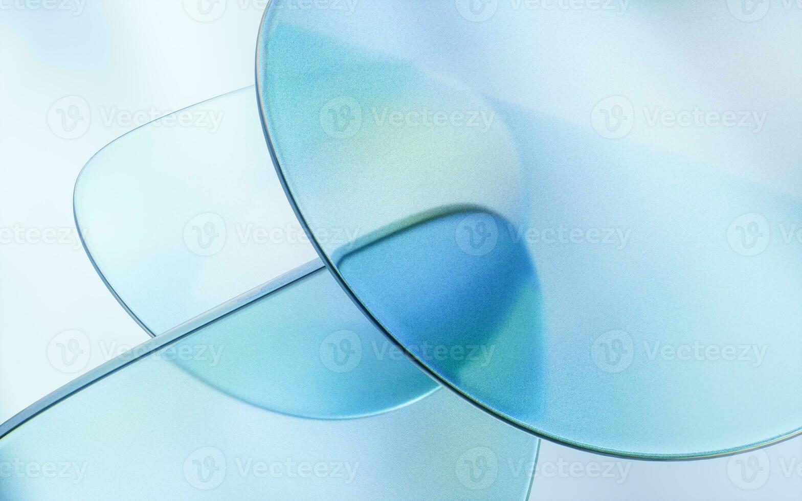 Curve glass with light illuminated, 3d rendering. photo