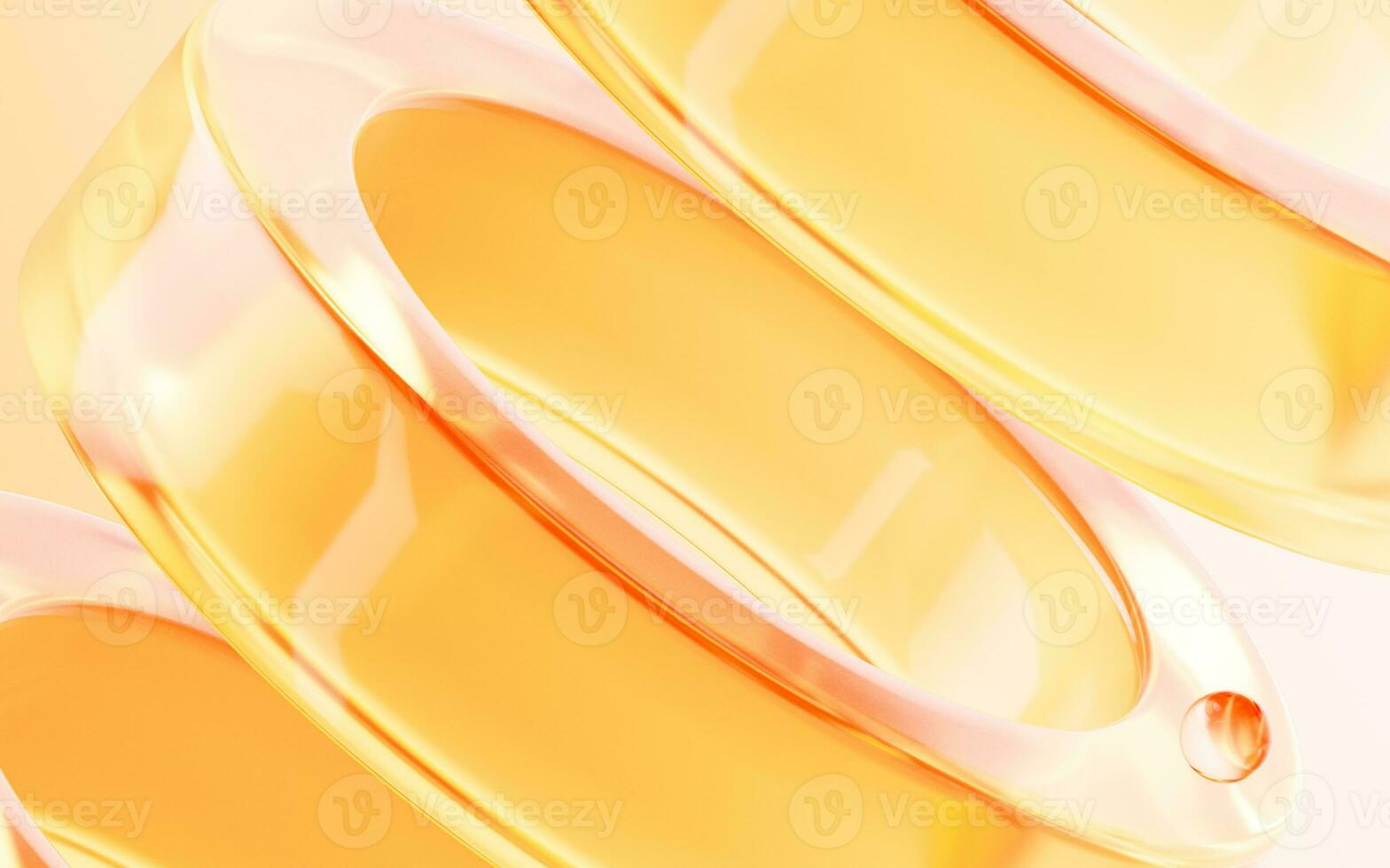 Transparent glass with gradient colors, 3d rendering. photo