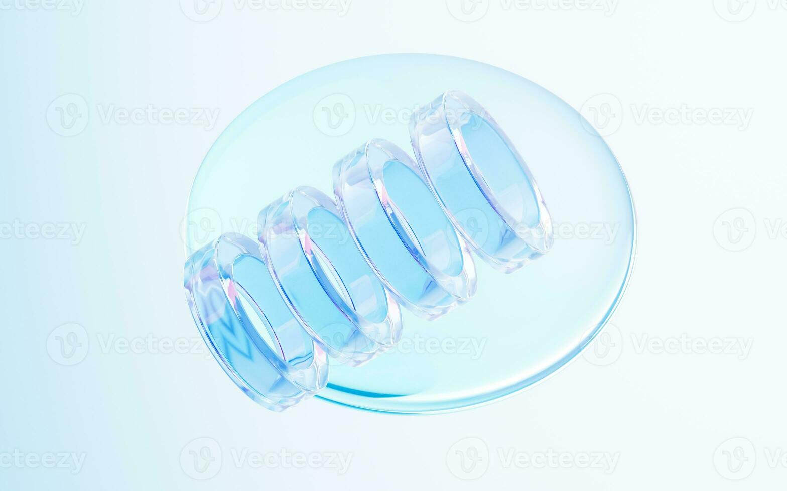 Transparent glass with gradient colors, 3d rendering. photo