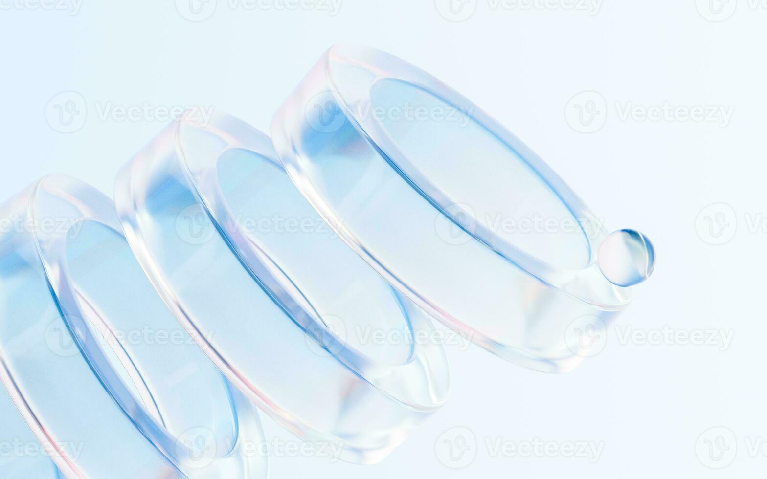 Transparent glass with gradient colors, 3d rendering. photo