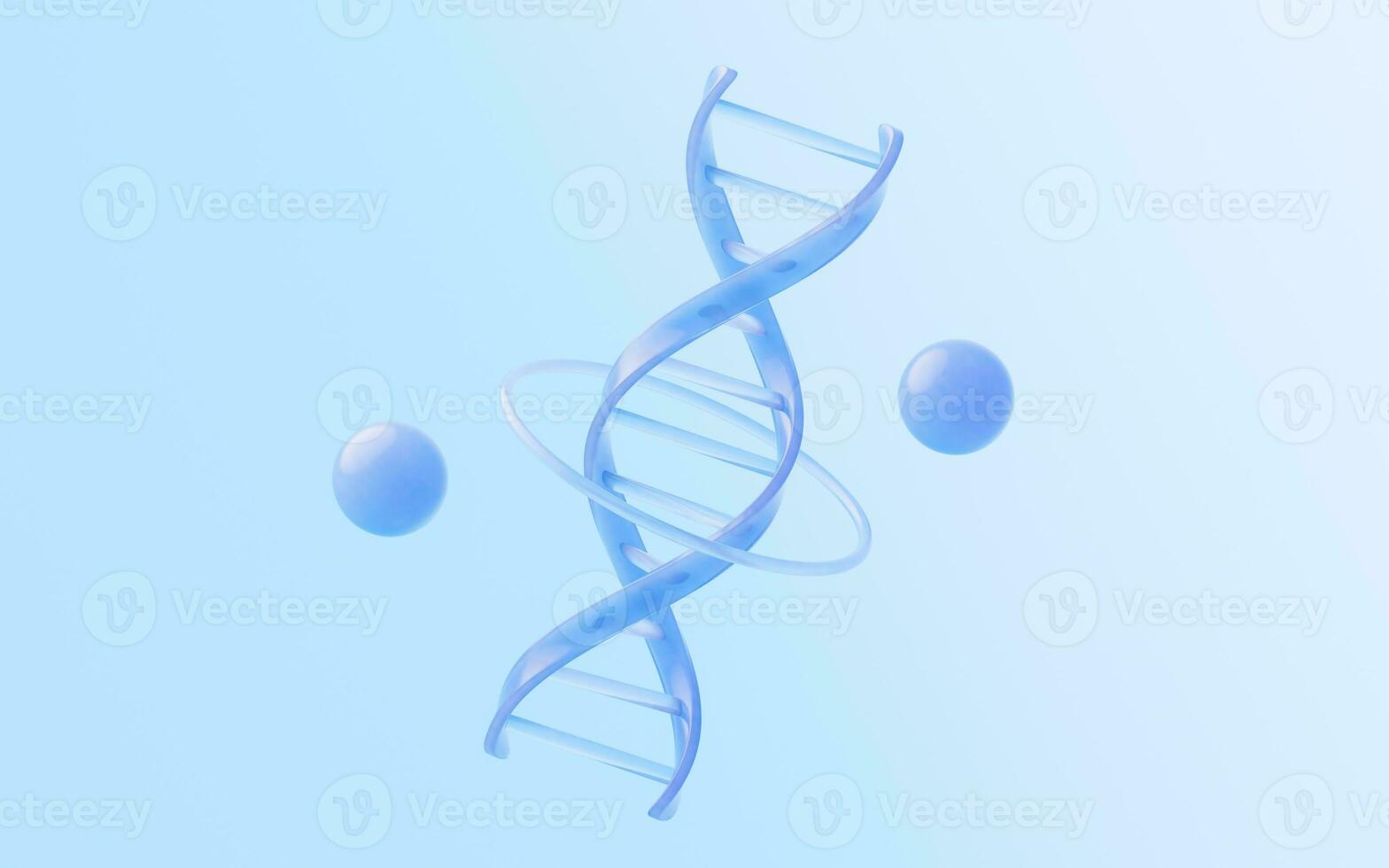 DNA with glass material, 3d rendering. photo
