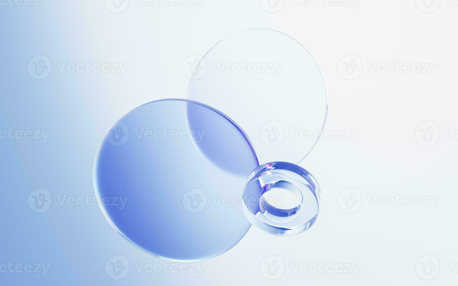 Transparent glass with gradient colors, 3d rendering. photo