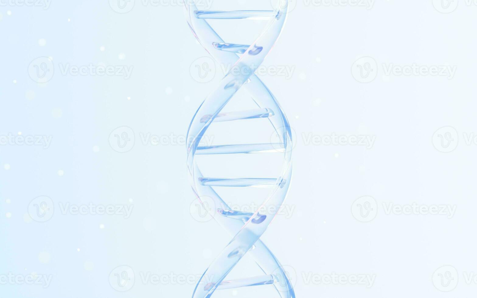 Transparent glass DNA structure, 3d rendering. photo