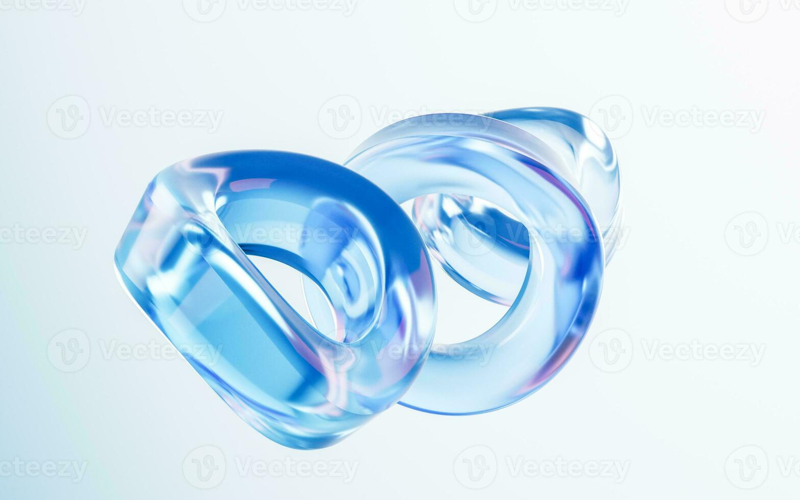 Transparent glass with gradient colors, 3d rendering. photo