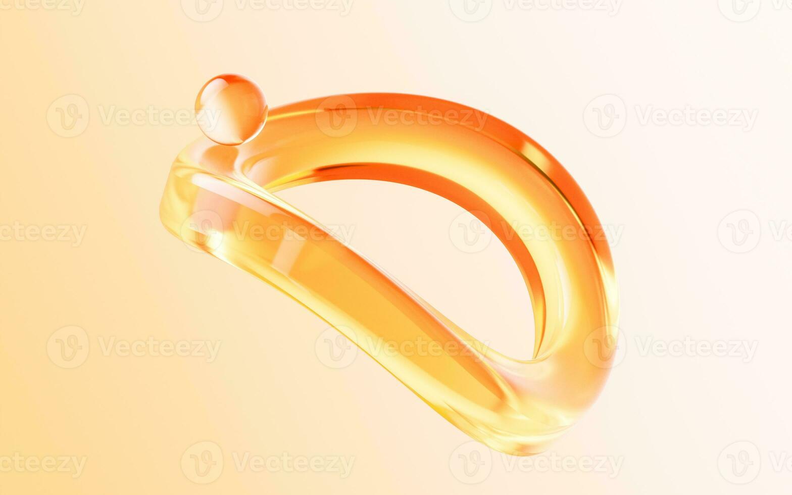 Transparent glass with gradient colors, 3d rendering. photo
