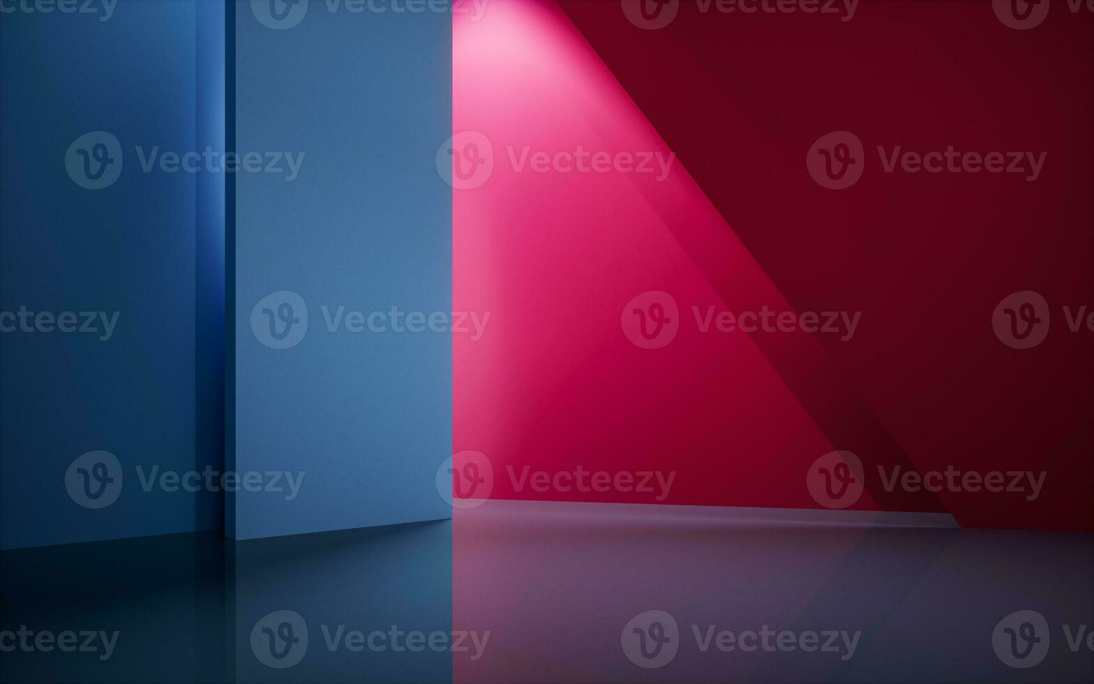Empty room with geometric structure, 3d rendering. photo