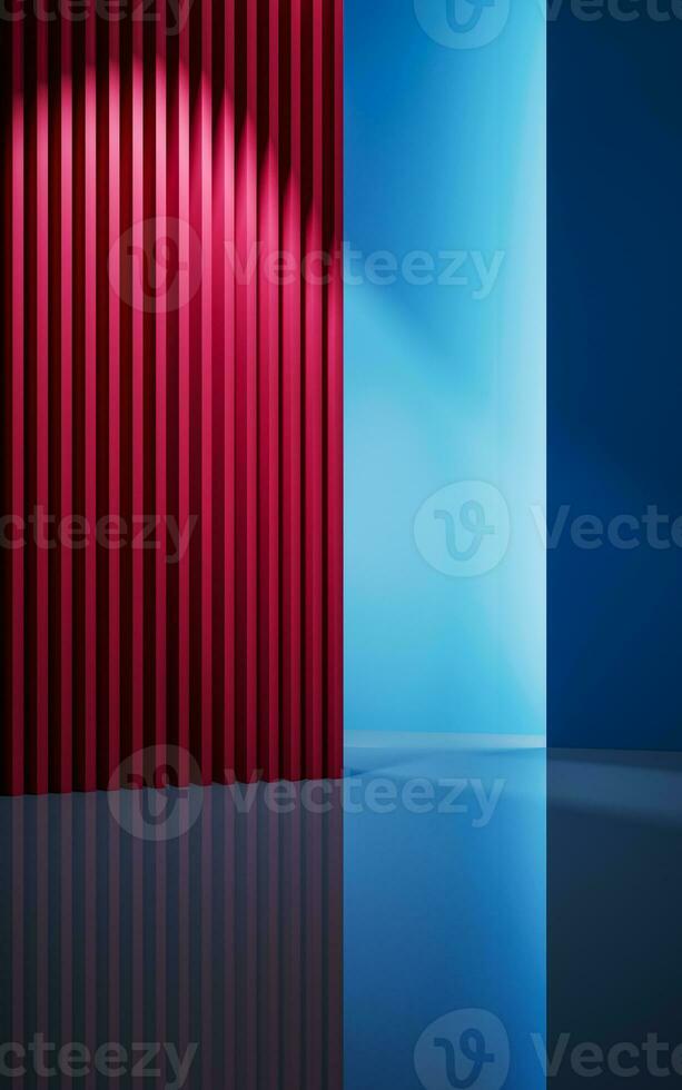 Empty room with geometric structure, 3d rendering. photo