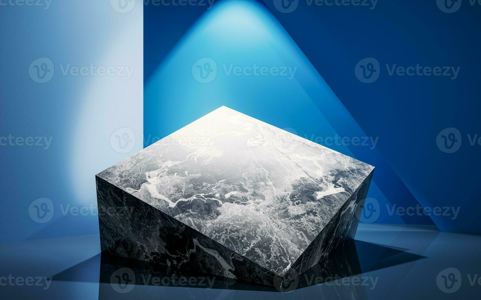 Empty room with geometric structure, 3d rendering. photo