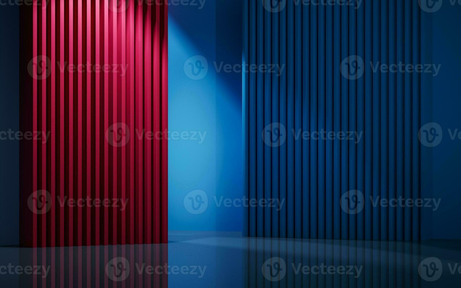 Empty room with geometric structure, 3d rendering. photo