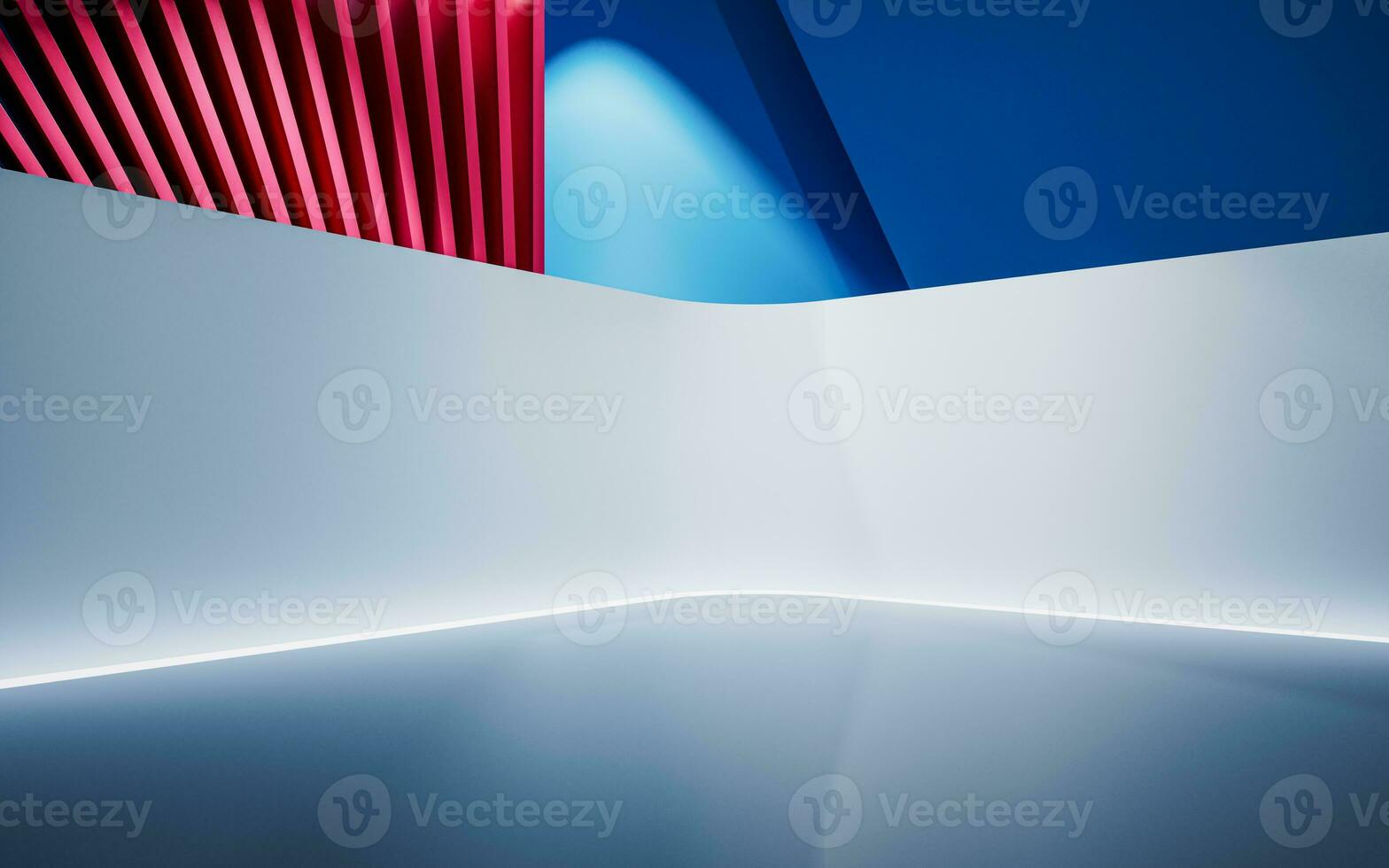 Empty room with geometric structure, 3d rendering. photo