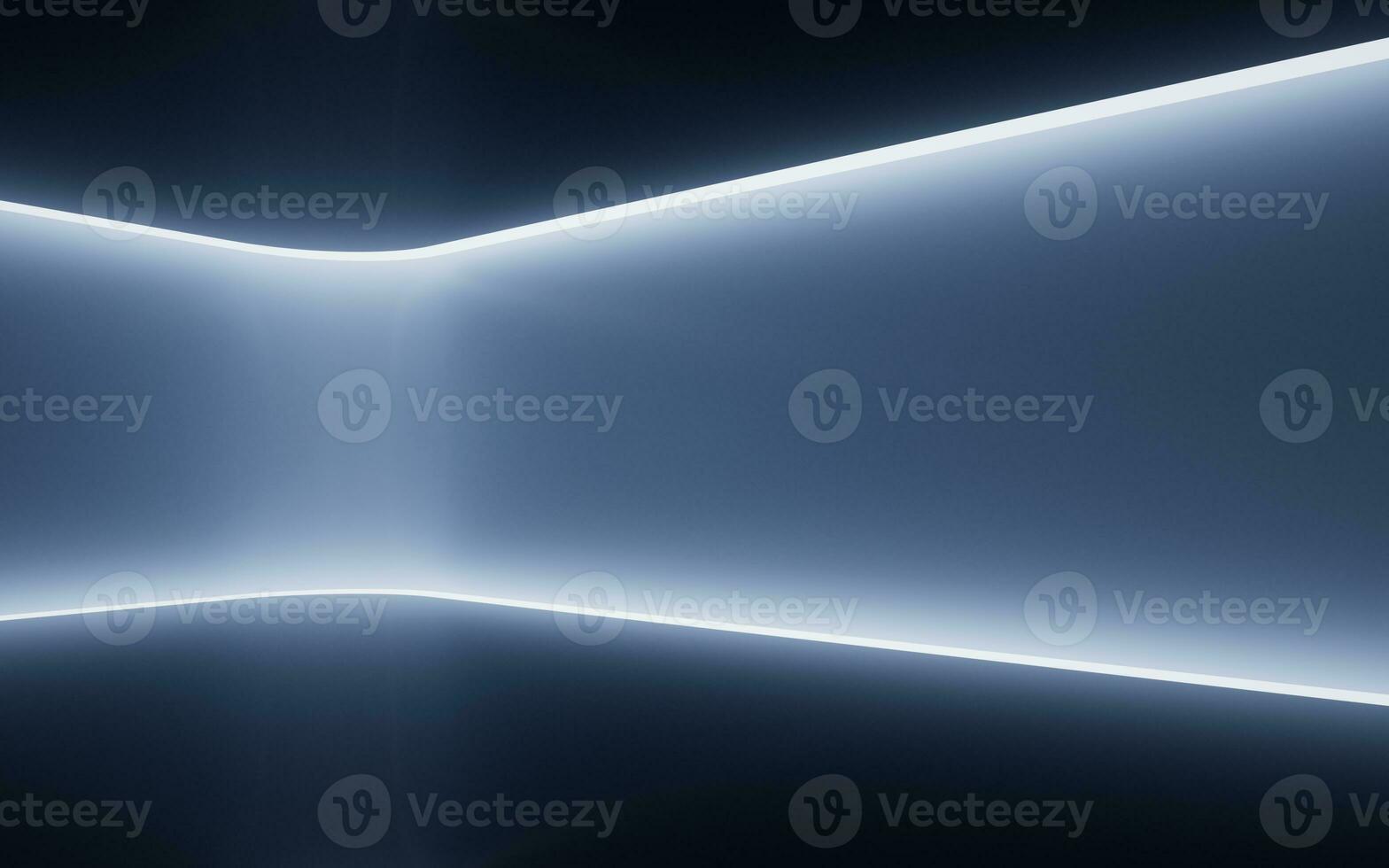 Empty dark room with glowing lines effect, 3d rendering. photo