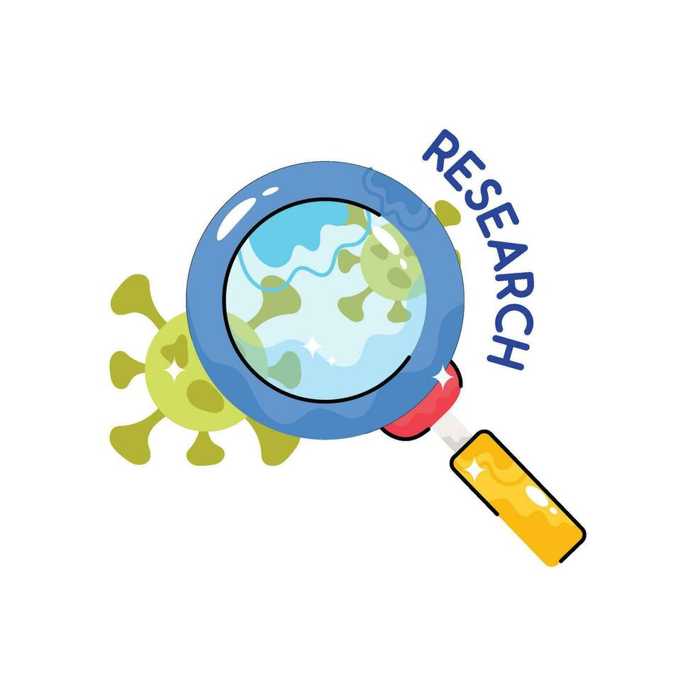 Research doodle vector Colorful  Sticker. EPS 10 file