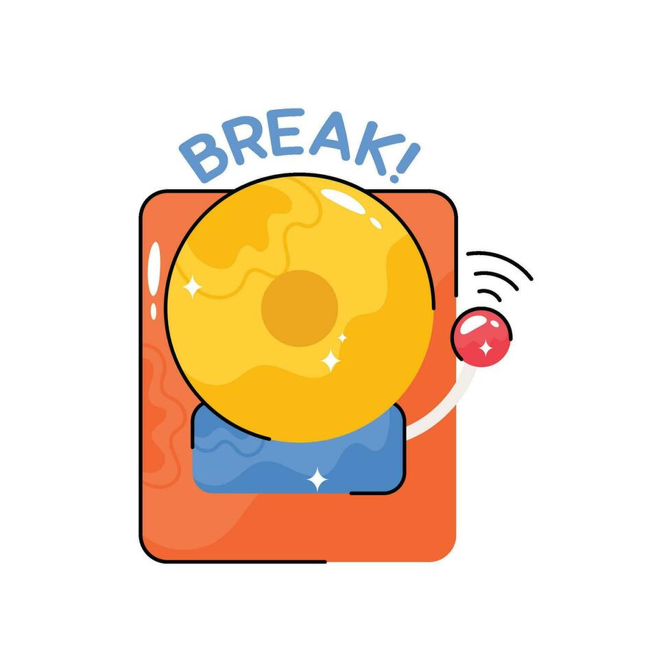 Break doodle vector Colorful  Sticker. EPS 10 file