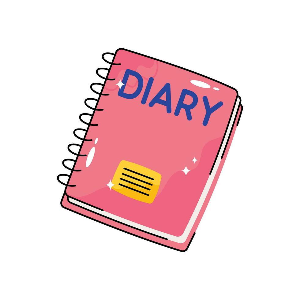 Diary doodle vector Colorful  Sticker. EPS 10 file