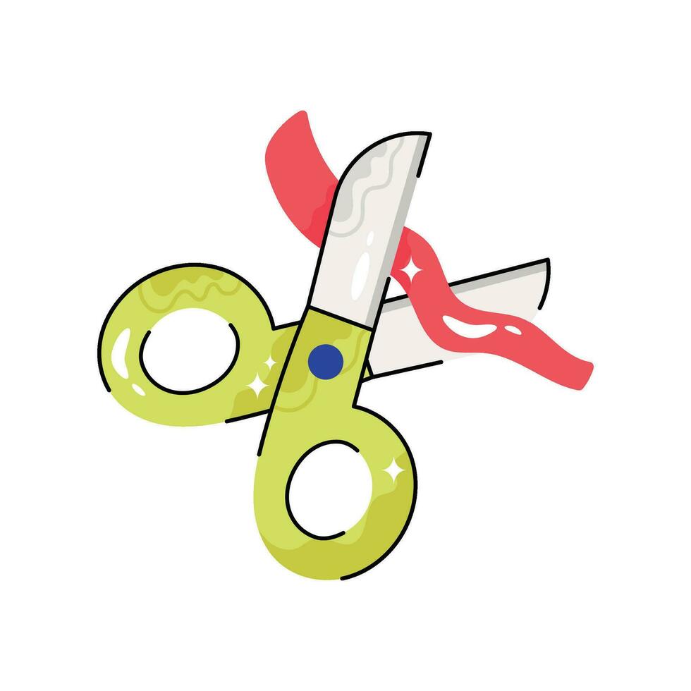 Cutting doodle vector Colorful  Sticker. EPS 10 file