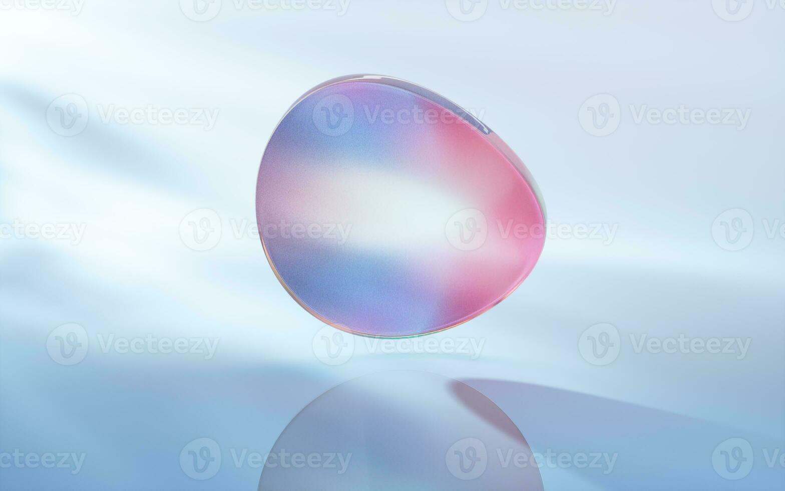 Curve glass with light illuminated, 3d rendering. photo