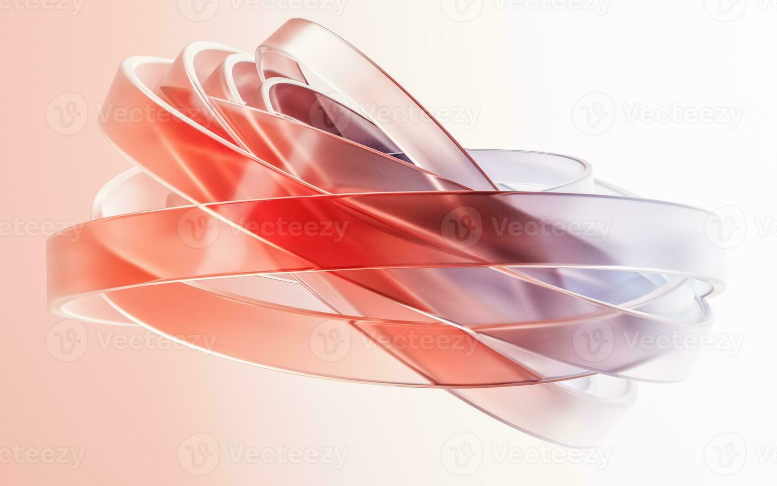 Transparent glass with gradient colors, 3d rendering. photo