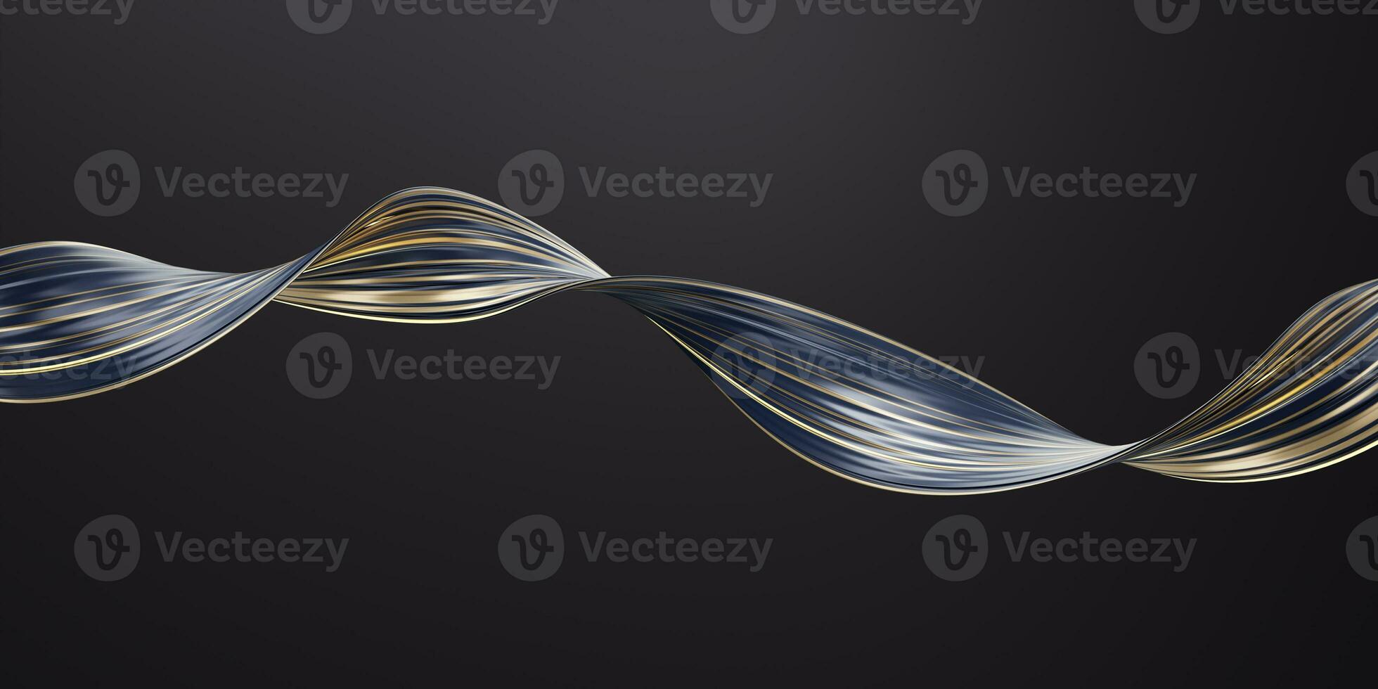 Abstract flowing curve lines, 3d rendering. photo