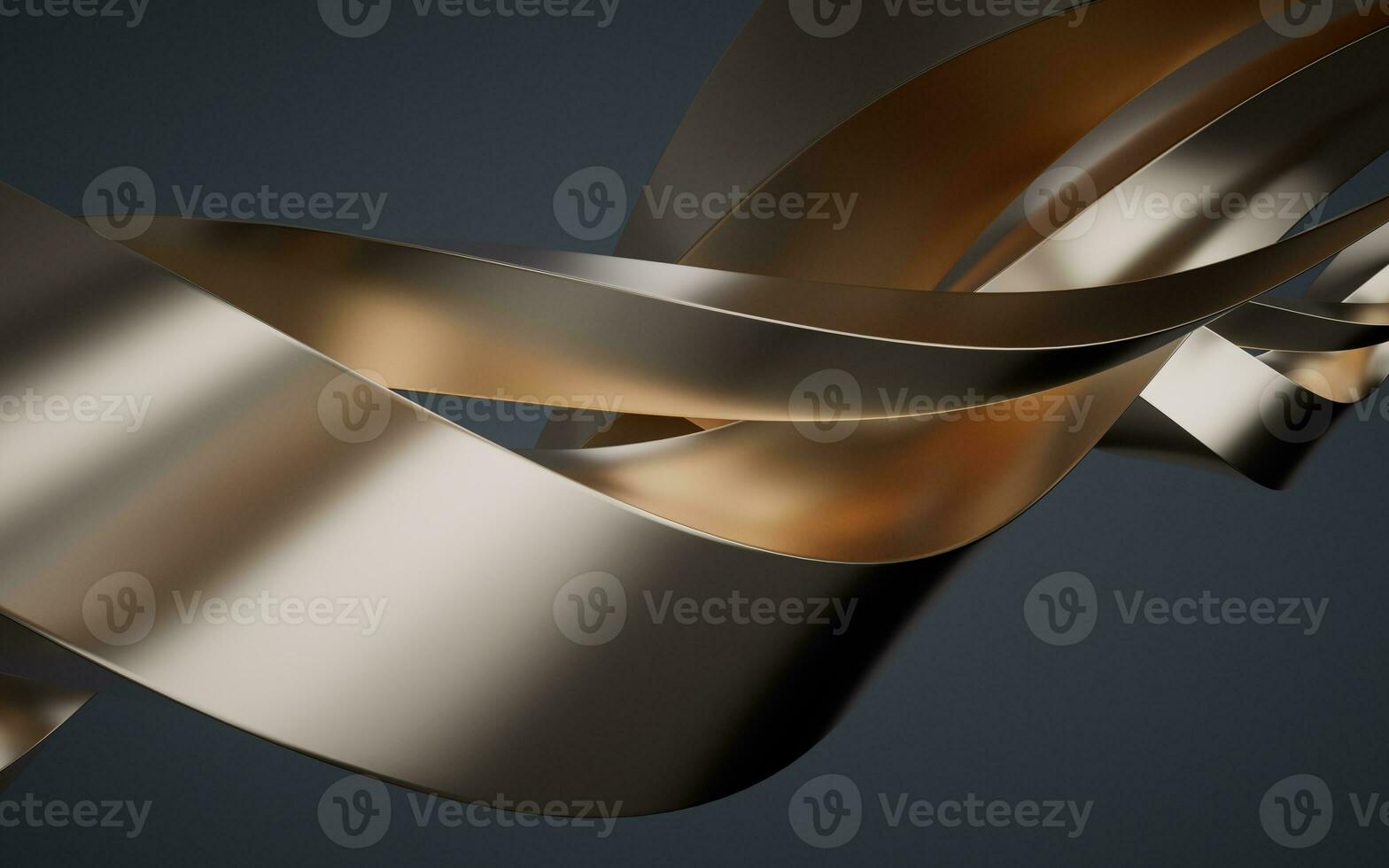 Metallic curve geometry background, 3d rendering. photo