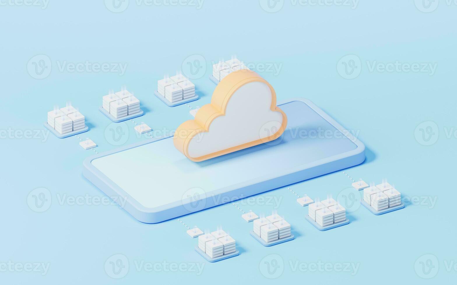 Cloud computing concept, 3d rendering. photo