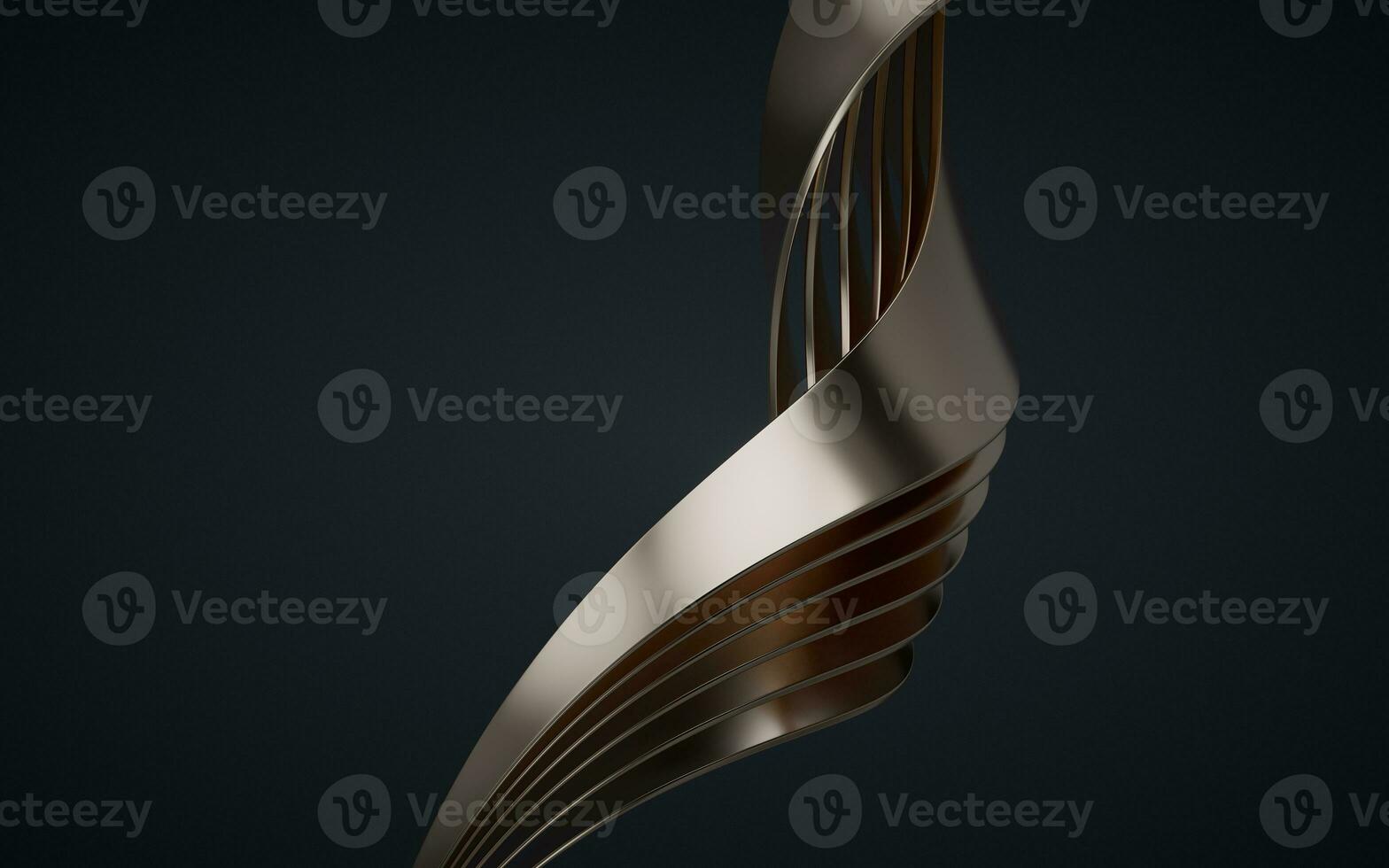 Metallic curve geometry background, 3d rendering. photo