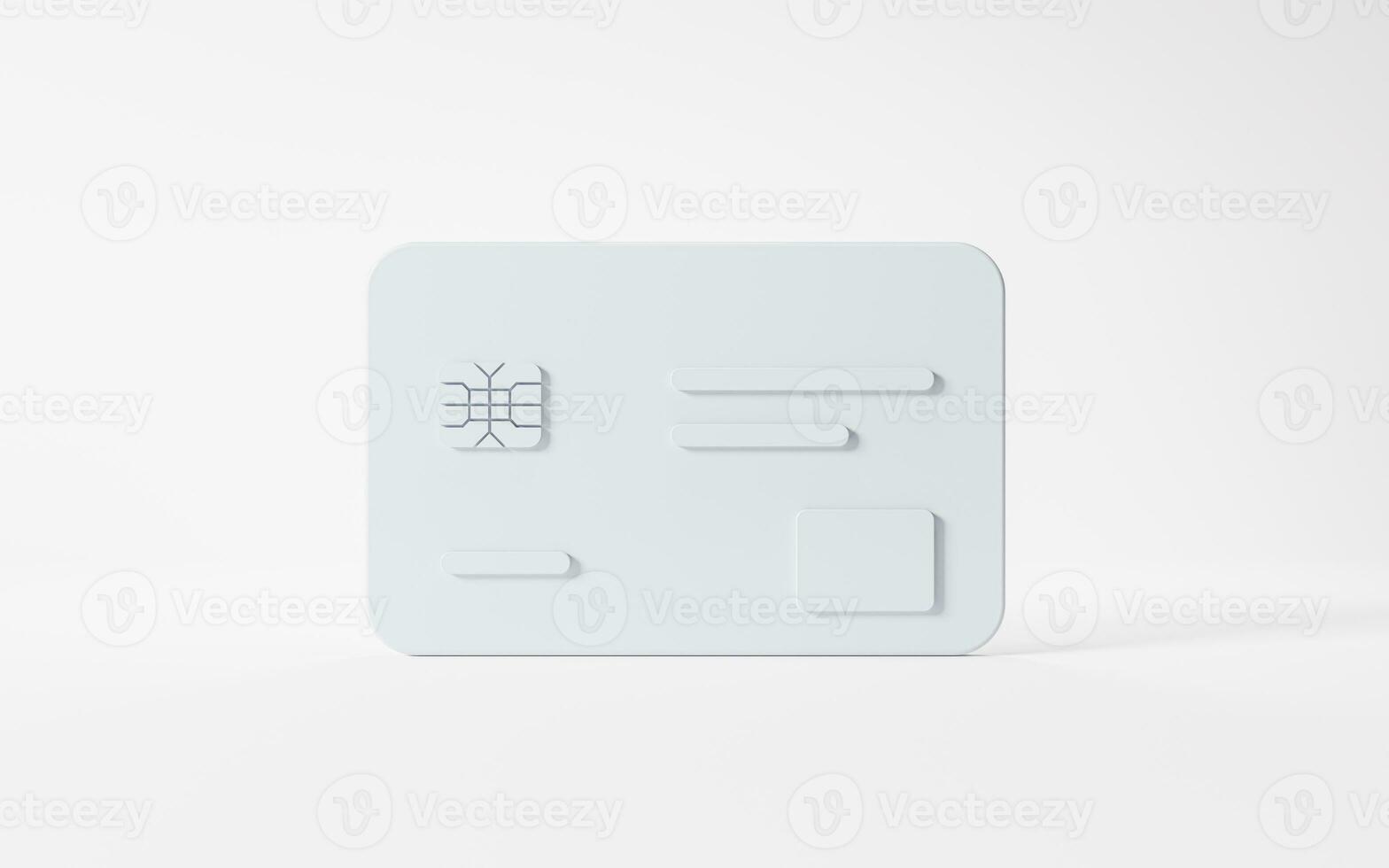 Bank card with 3d cartoon style, 3d rendering. photo