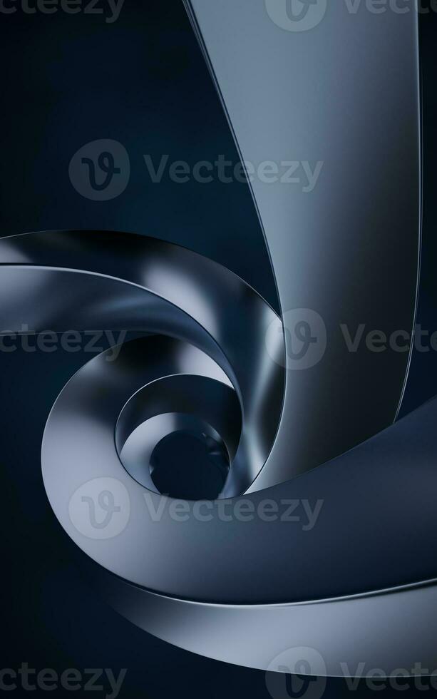 Metallic curve geometry background, 3d rendering. photo