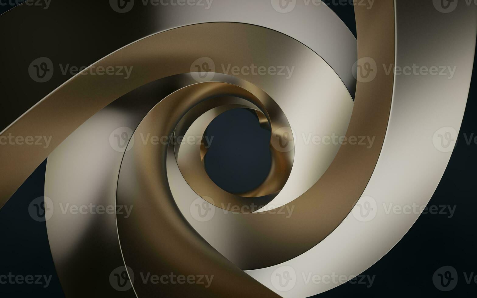 Metallic curve geometry background, 3d rendering. photo