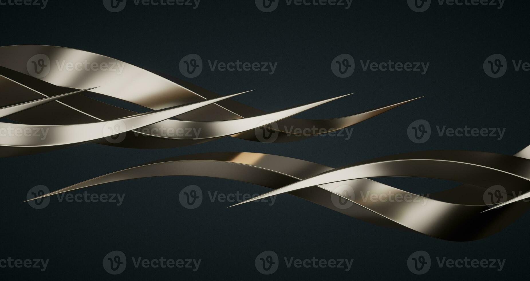 Metallic curve geometry background, 3d rendering. photo