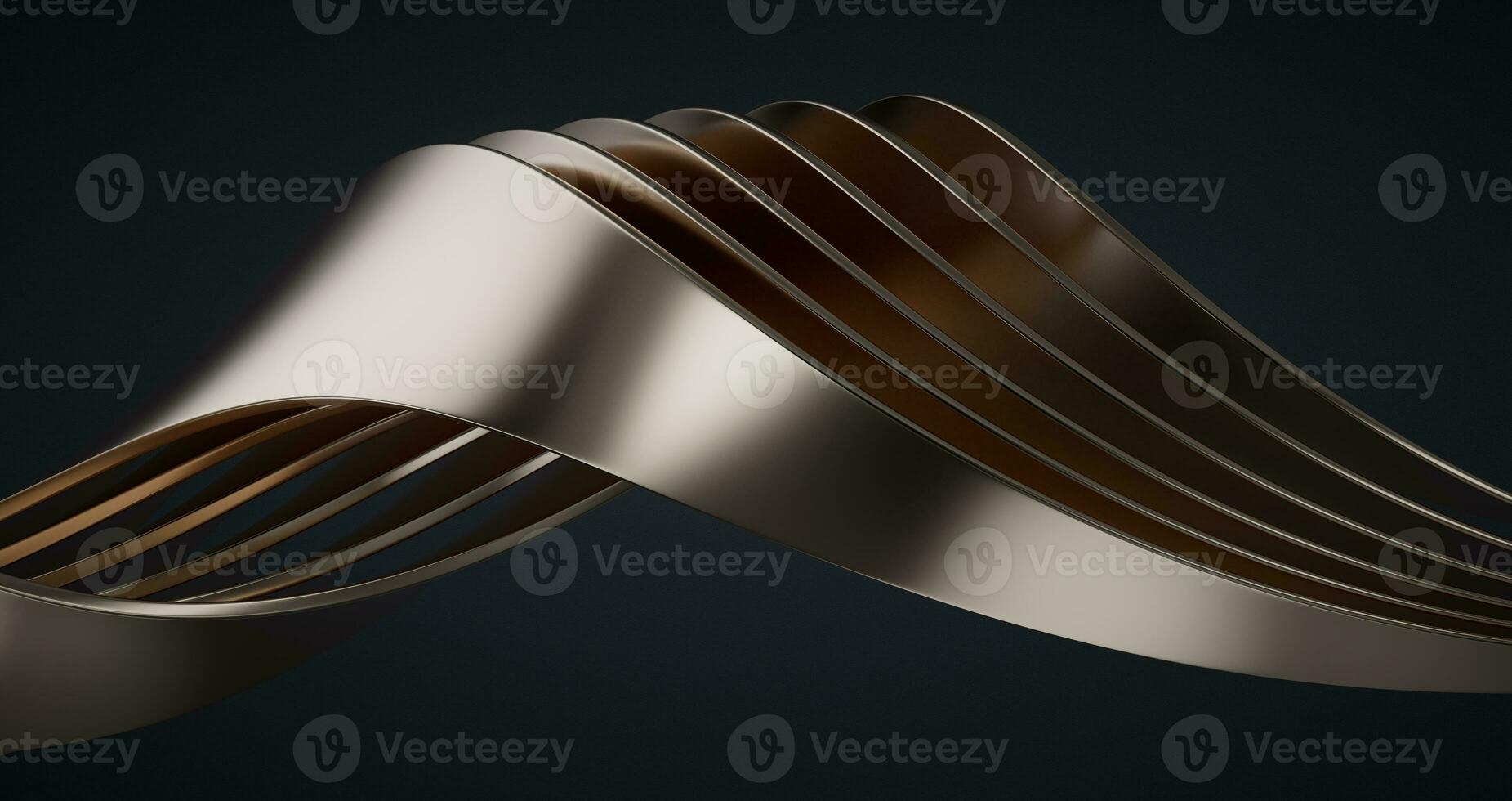 Metallic curve geometry background, 3d rendering. photo