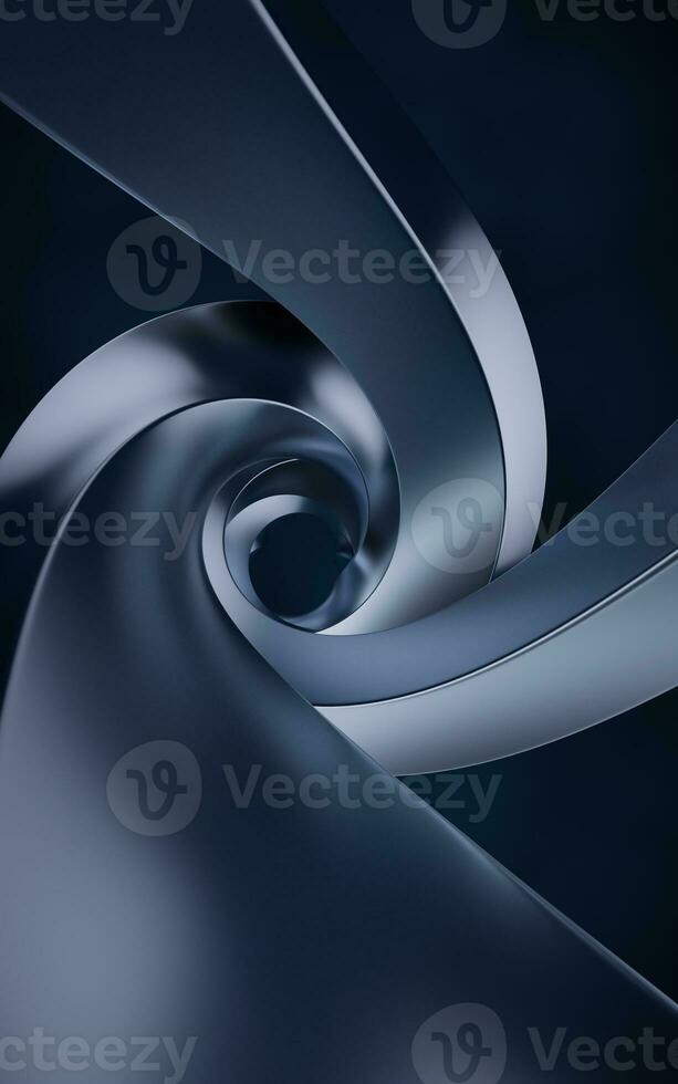 Metallic curve geometry background, 3d rendering. photo