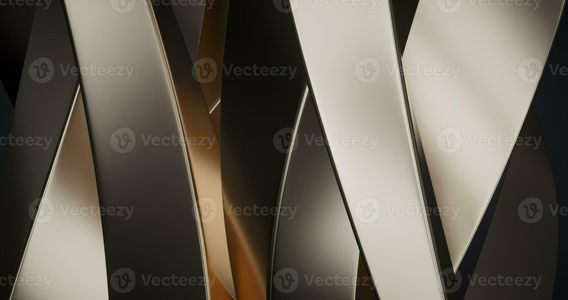 Metallic curve geometry background, 3d rendering. photo