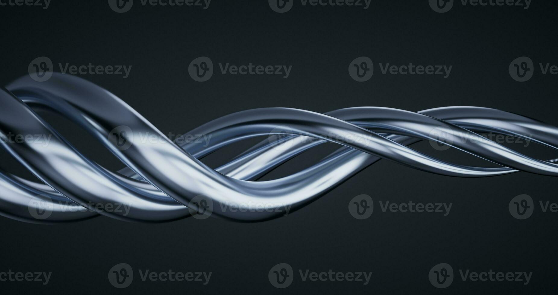 Metallic curve geometry background, 3d rendering. photo