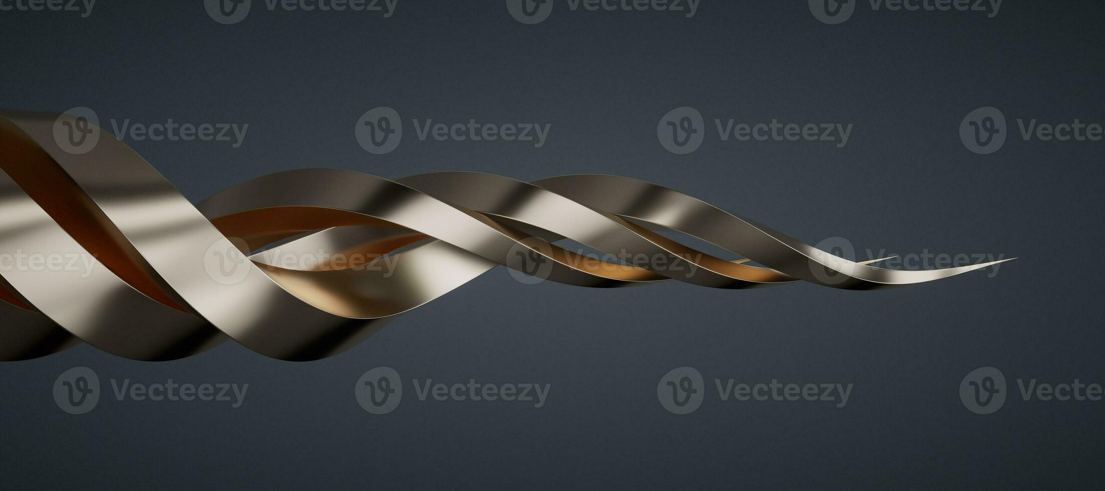 Metallic curve geometry background, 3d rendering. photo